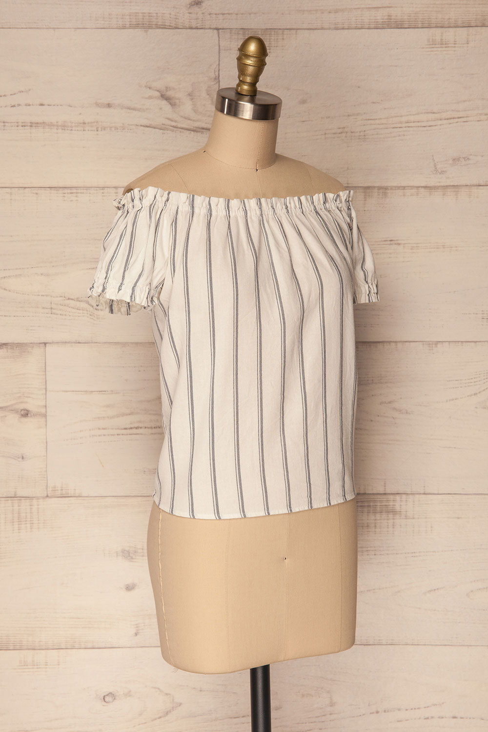 Mikulec White & Black Striped Off-Shoulder Top | La Petite Garçonne 4