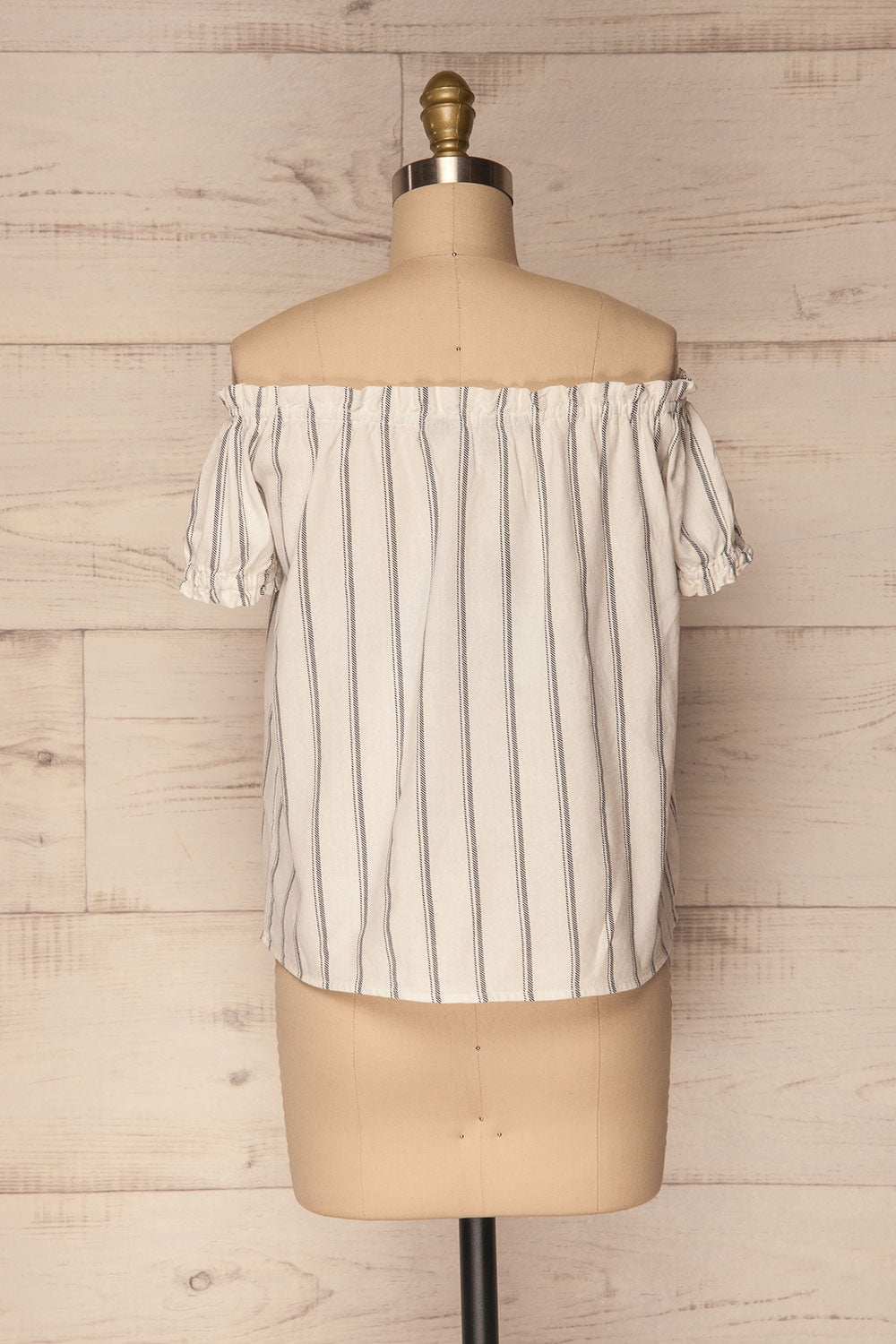 Mikulec White & Black Striped Off-Shoulder Top | La Petite Garçonne 6