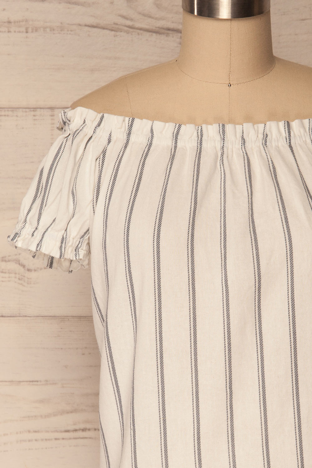 Mikulec White & Black Striped Off-Shoulder Top | La Petite Garçonne 2