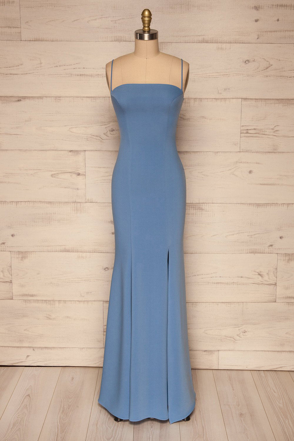 Milena Blue Mermaid Gown with Slit | La Petite Garçonne