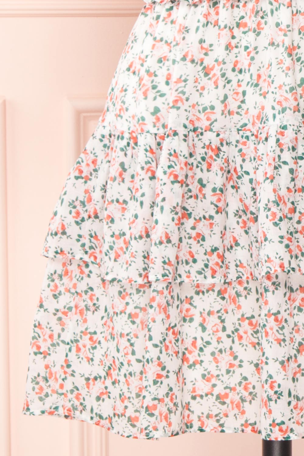 Milhoja White Floral Ruffle Short Dress | Boutique 1861 skirt