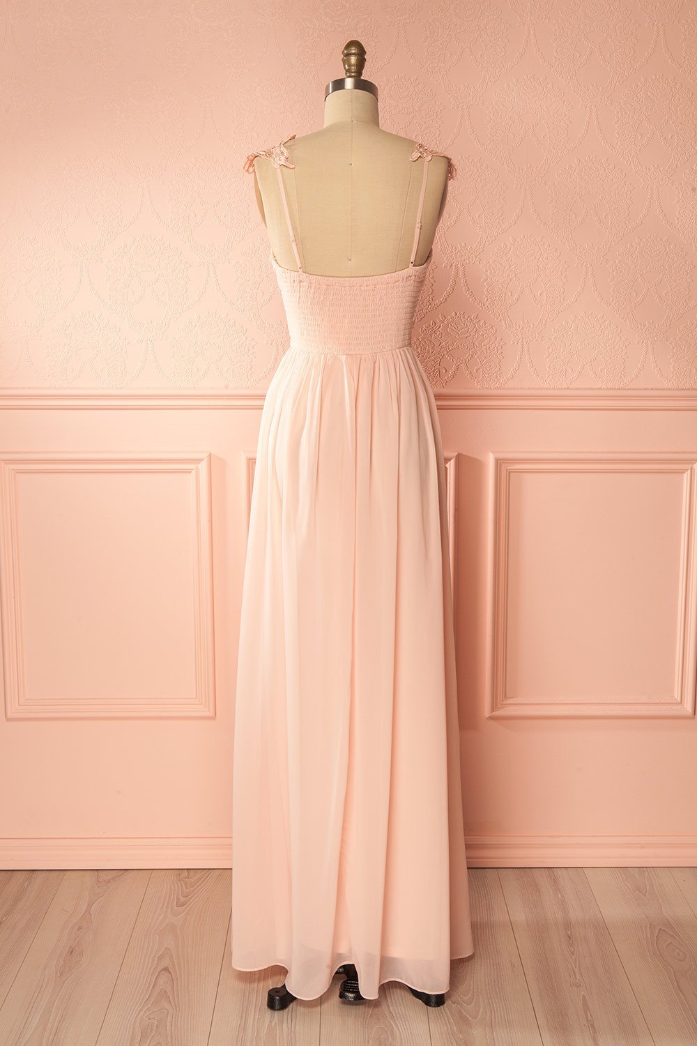 Mina Pink Pleated Bodice Lace and Chiffon Gown | Boudoir 1861