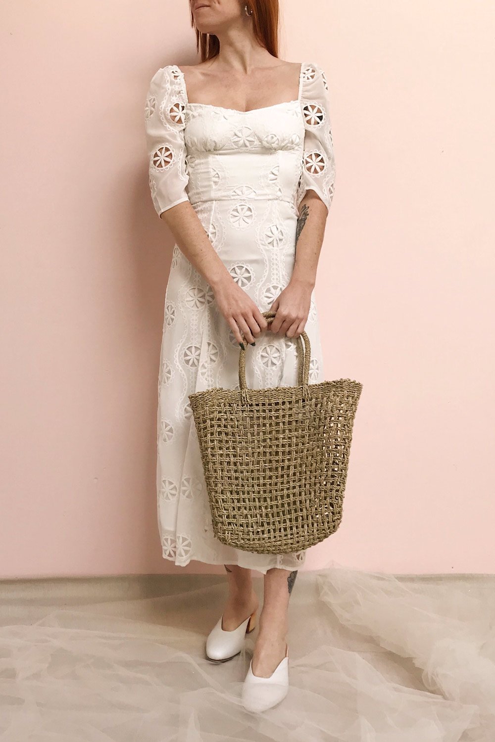 Mirabella White Off-Shoulder Maxi Dress | Boudoir 1861 on model