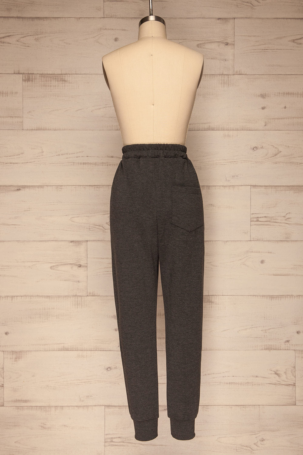 Mirano Washed Black Casual Joggers | La petite garçonne back view