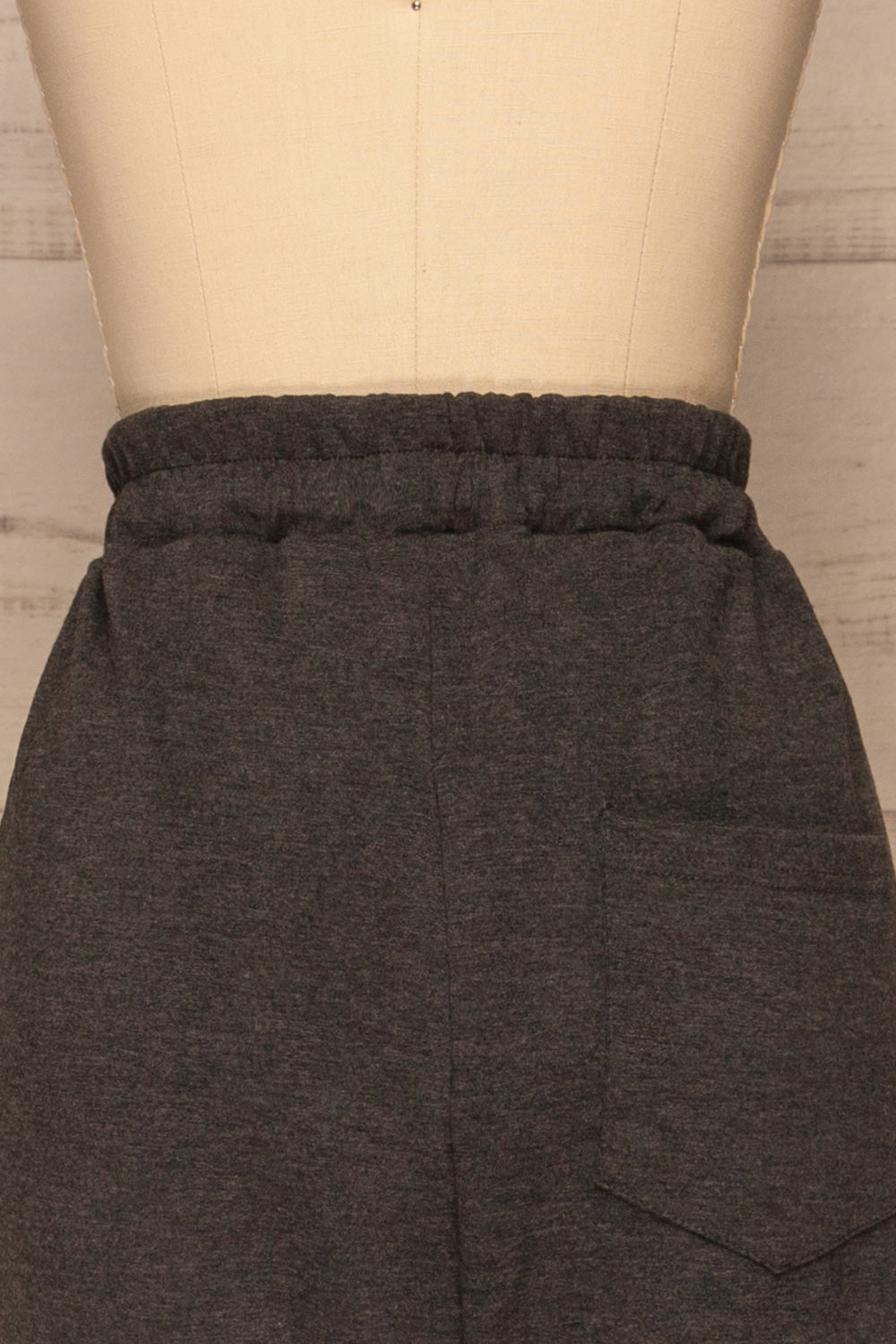 Mirano Washed Black Casual Joggers | La petite garçonne back close-up