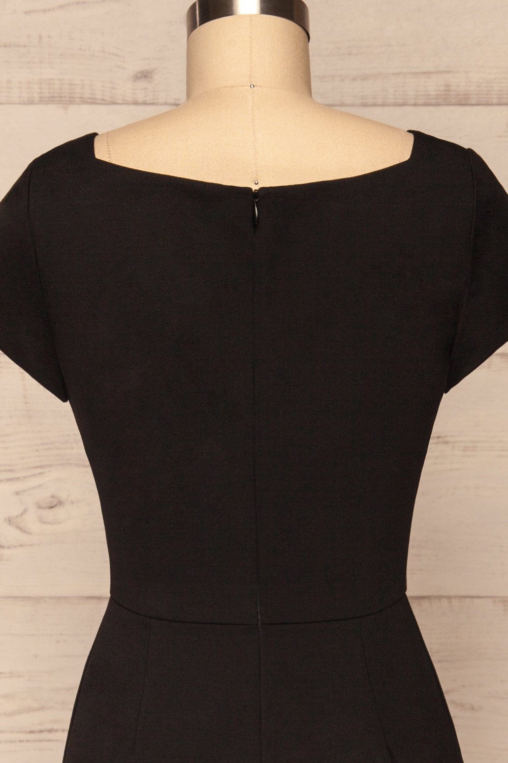 Moffat Black Fitted Midi Dress back close up | La petite garçonne