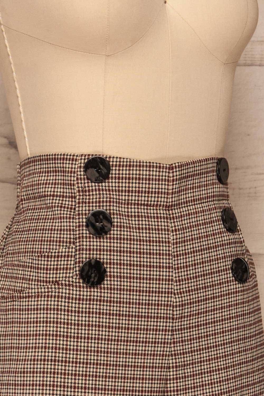 Montfort Beige & Black Houndstooth Wide Leg Pants side close up | La Petite Garçonne