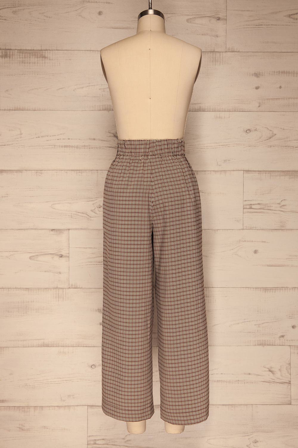 Montfort Beige & Black Houndstooth Wide Leg Pants back view | La Petite Garçonne