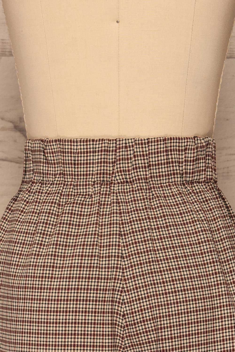 Montfort Beige & Black Houndstooth Wide Leg Pants back close up | La Petite Garçonne