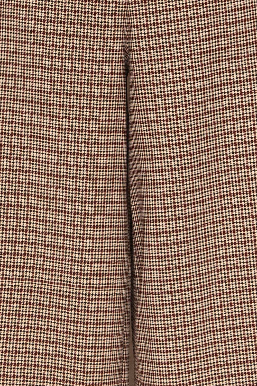 Montfort Beige & Black Houndstooth Wide Leg Pants fabric details | La Petite Garçonne