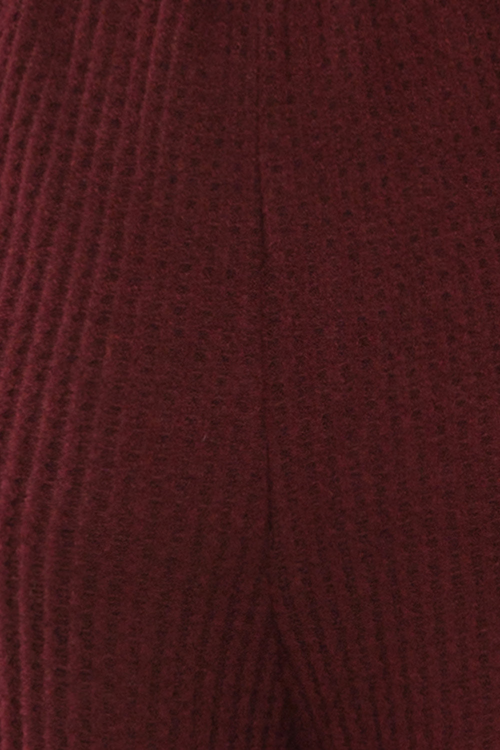 Morag Burgundy Knit Drawstring Joggers | La petite garçonne fabric