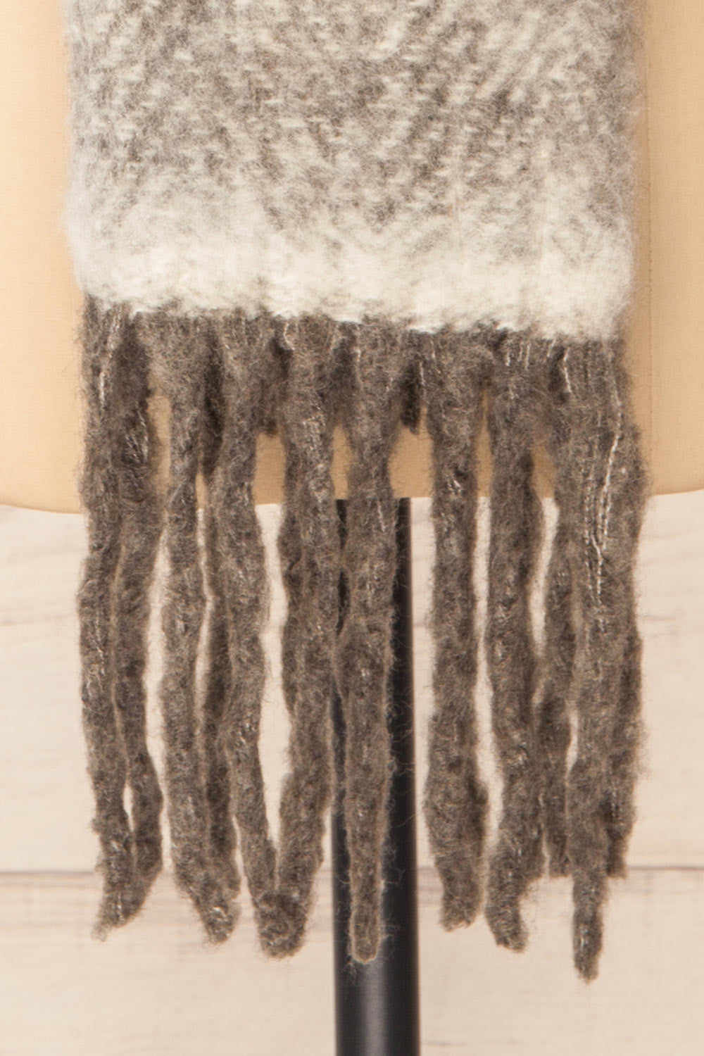 Morska Grey Soft Fringe Scarf | La petite garçonne bottom