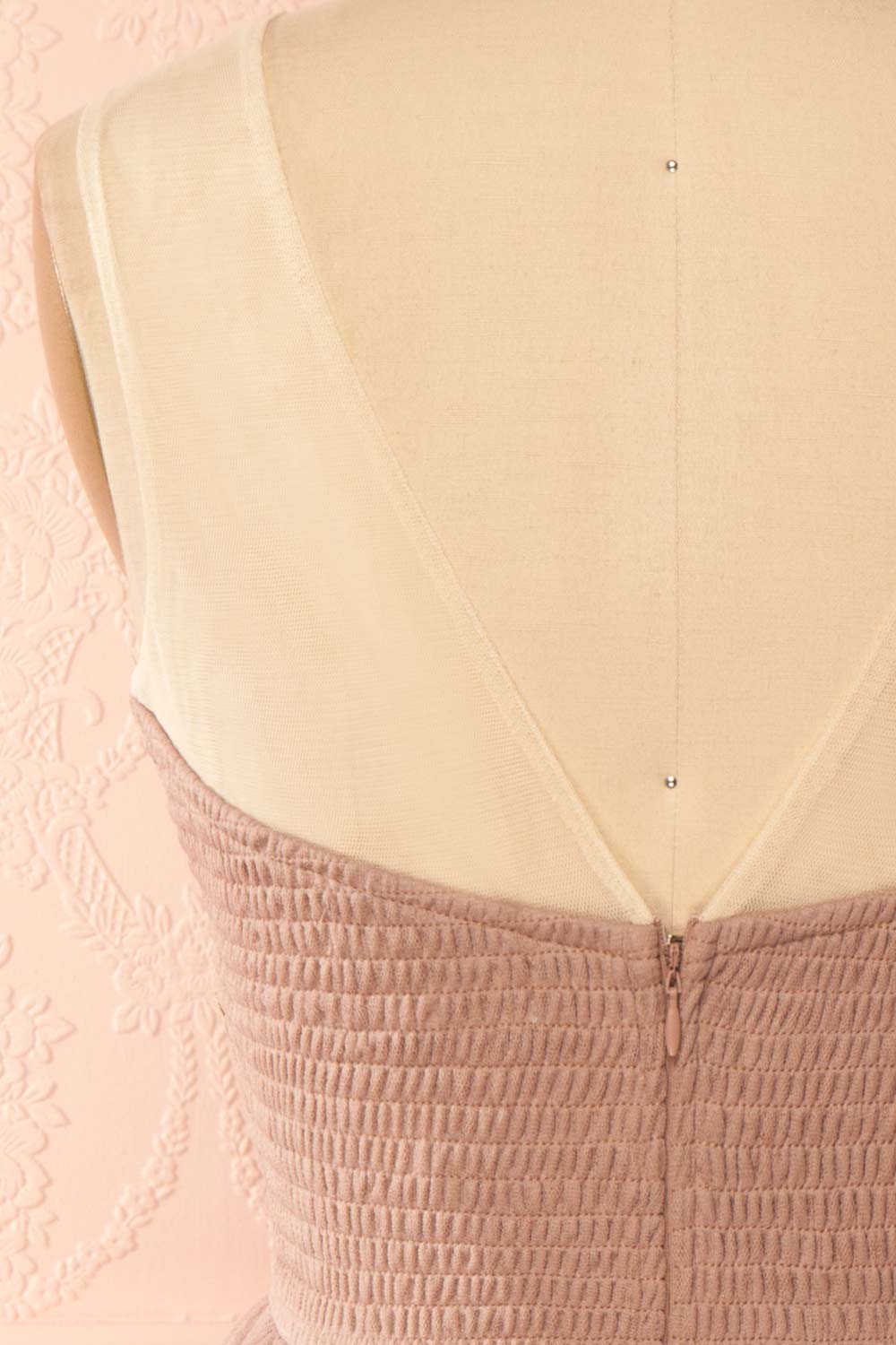 Mya Tan Taupe Lace & Tulle A-Line Dress | Boutique 1861