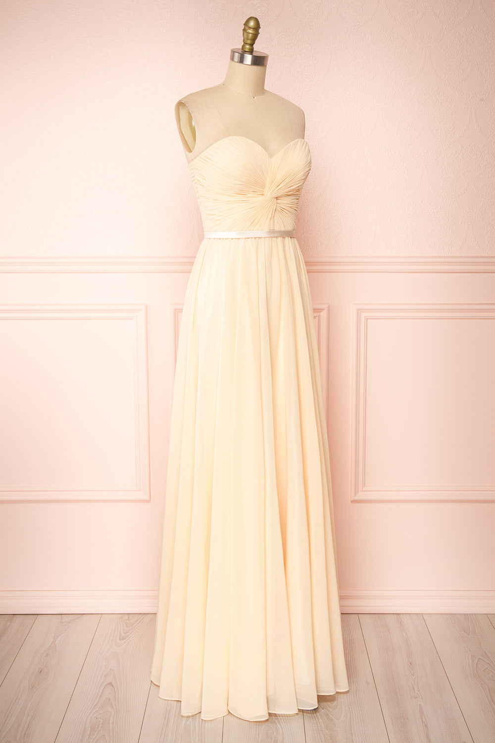 Myrcella Champagne Cream Corset Back Gown | Boudoir 1861 side view