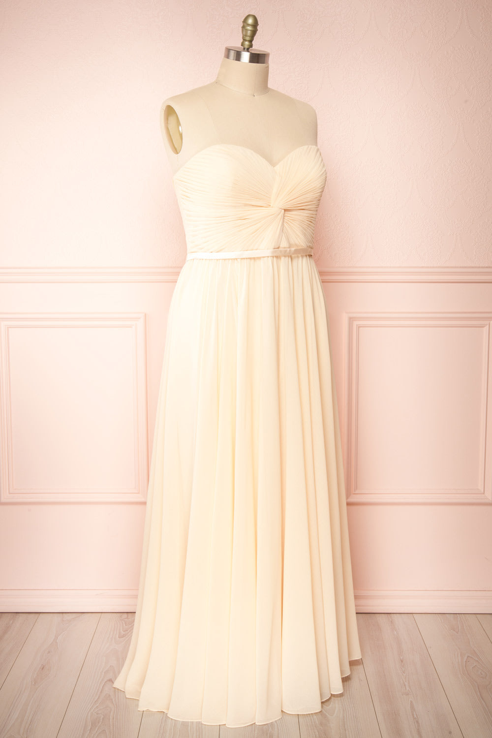 Myrcella Champagne Cream Corset Back Gown | Boudoir 1861 plus side