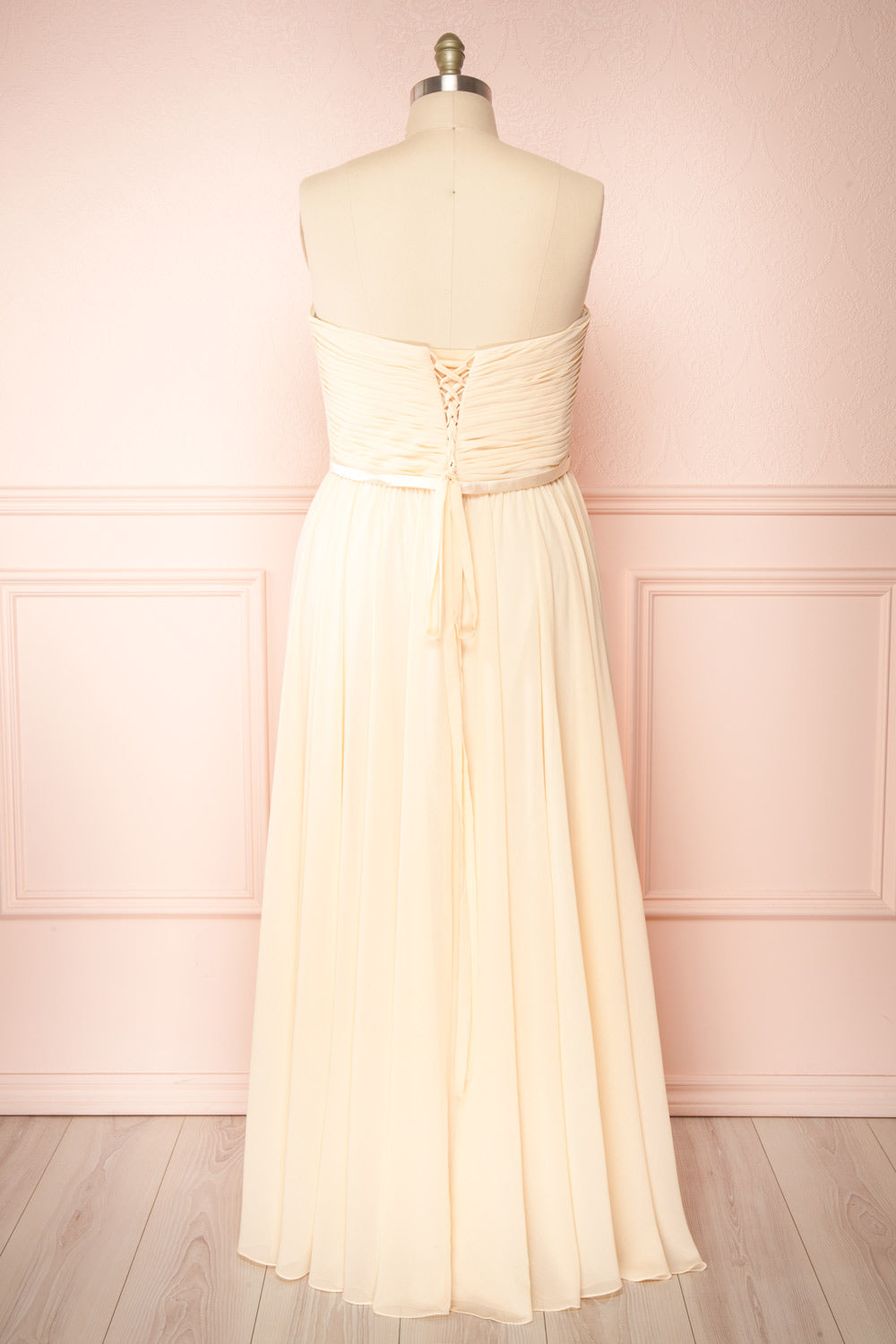 Myrcella Champagne Cream Corset Back Gown | Boudoir 1861 plus dos