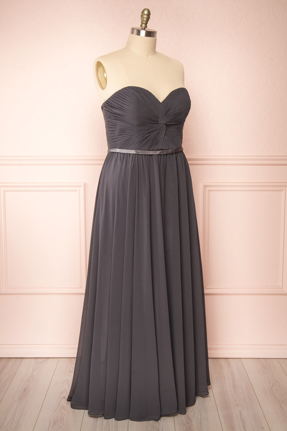 Myrcella Charcoal Corset Back Gown | Boudoir 1861 plus side