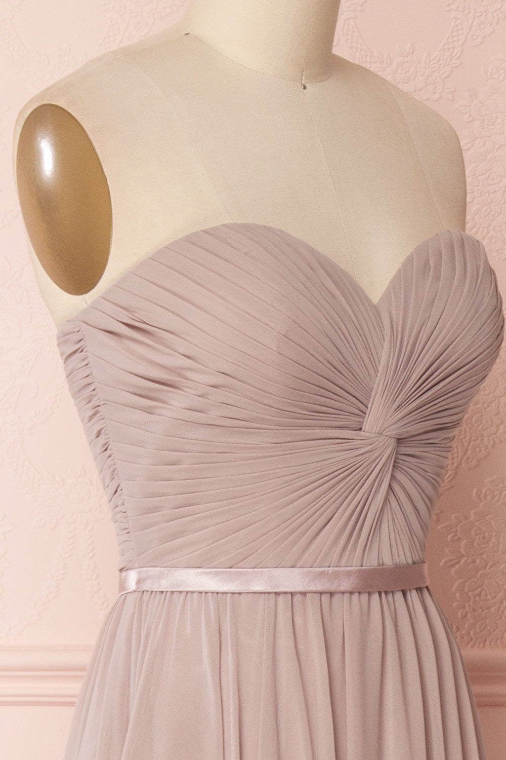 Myrcella Moon Lilac-Grey Bustier Prom Dress | Boudoir 1861 side close-up