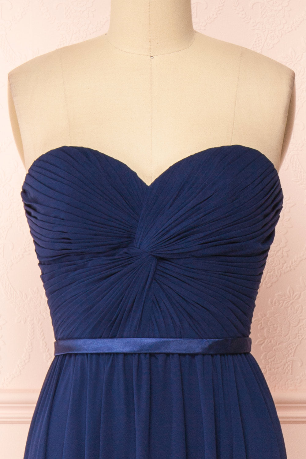 Myrcella Navy Corset Back Gown | Boudoir 1861 front close-up