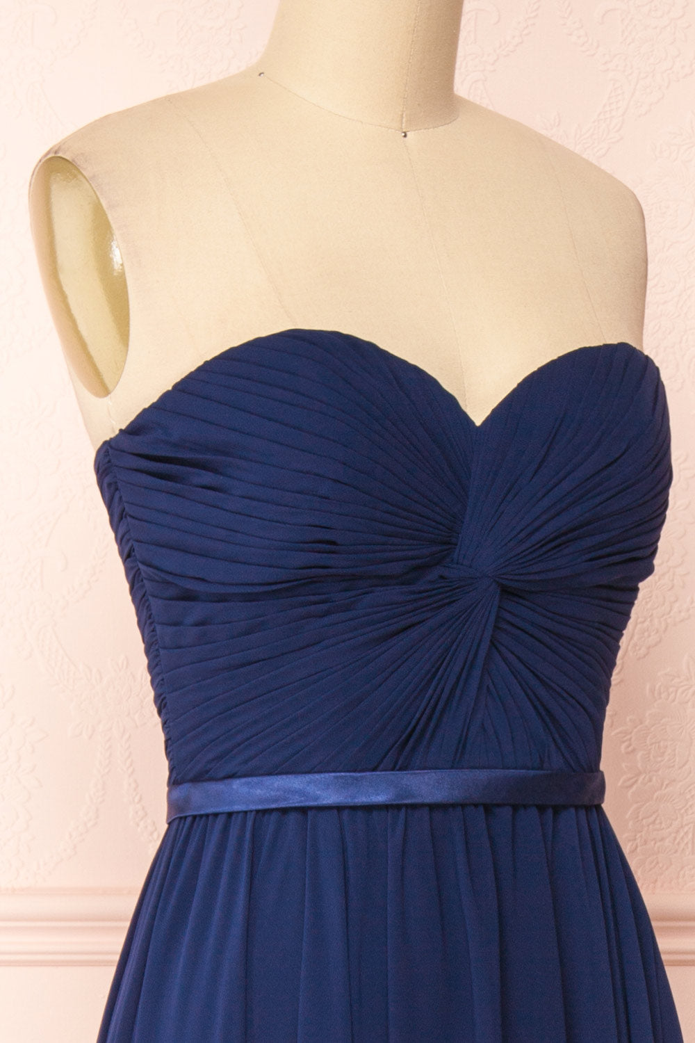 Myrcella Navy Corset Back Gown | Boudoir 1861 side close-up