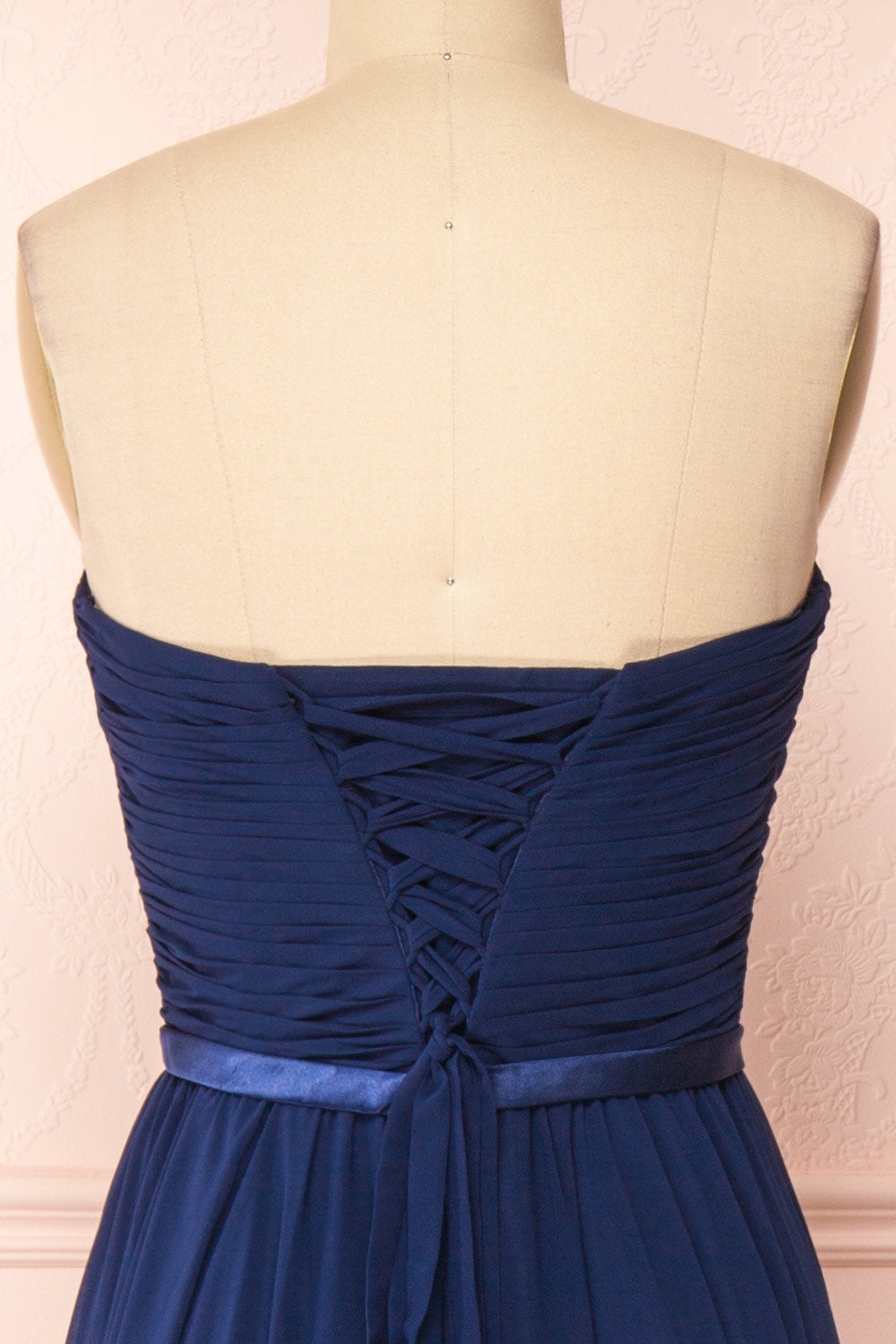 Myrcella Navy Corset Back Gown | Boudoir 1861 back close-up