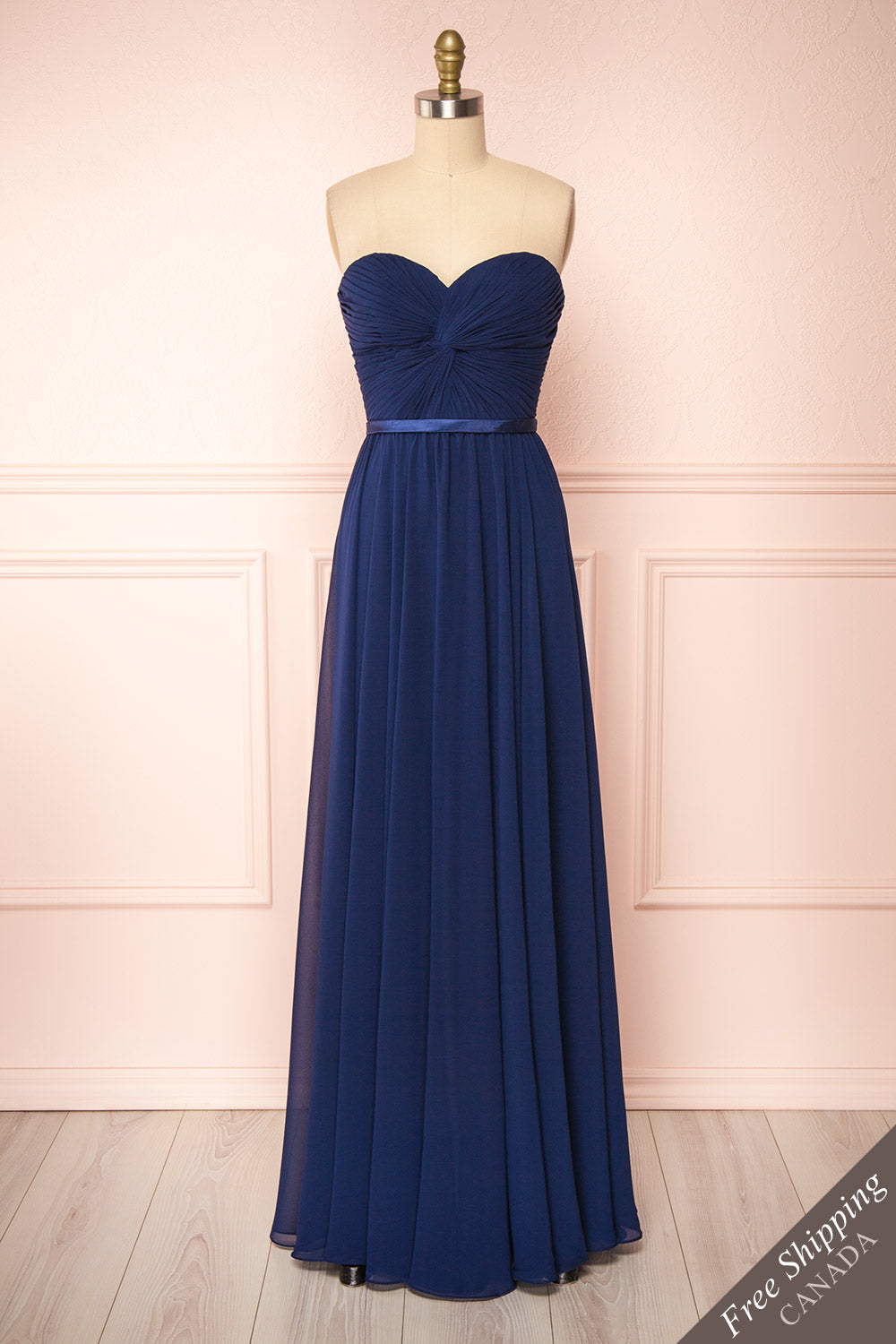 Myrcella Navy Corset Back Gown | Boudoir 1861 front view