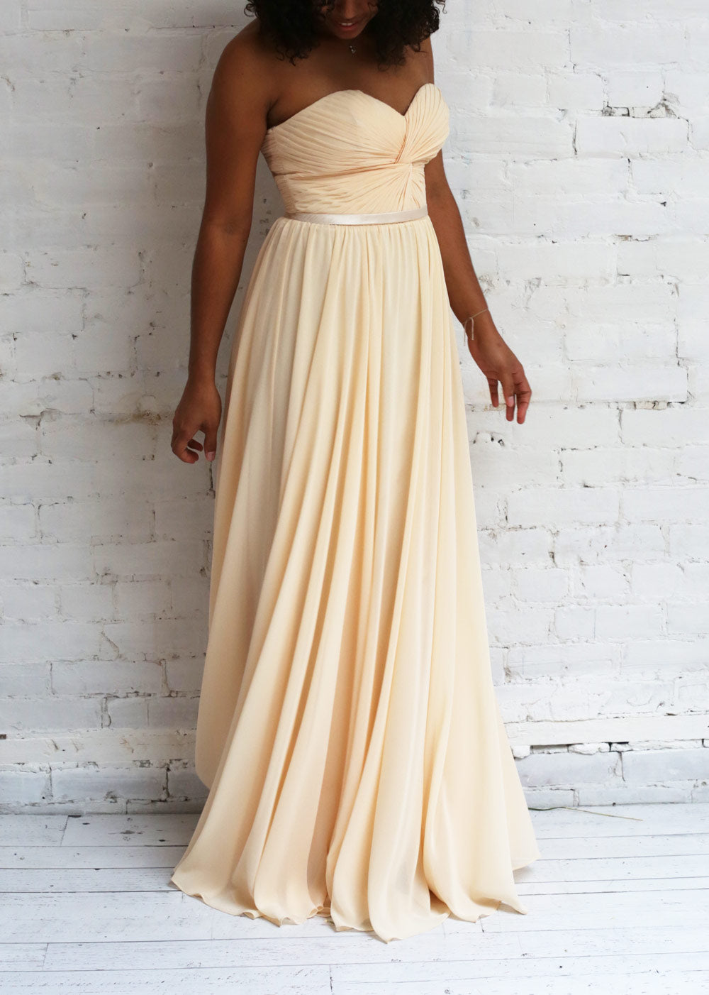 Myrcella White Bustier Maxi Dress | Boudoir 1861 cream model