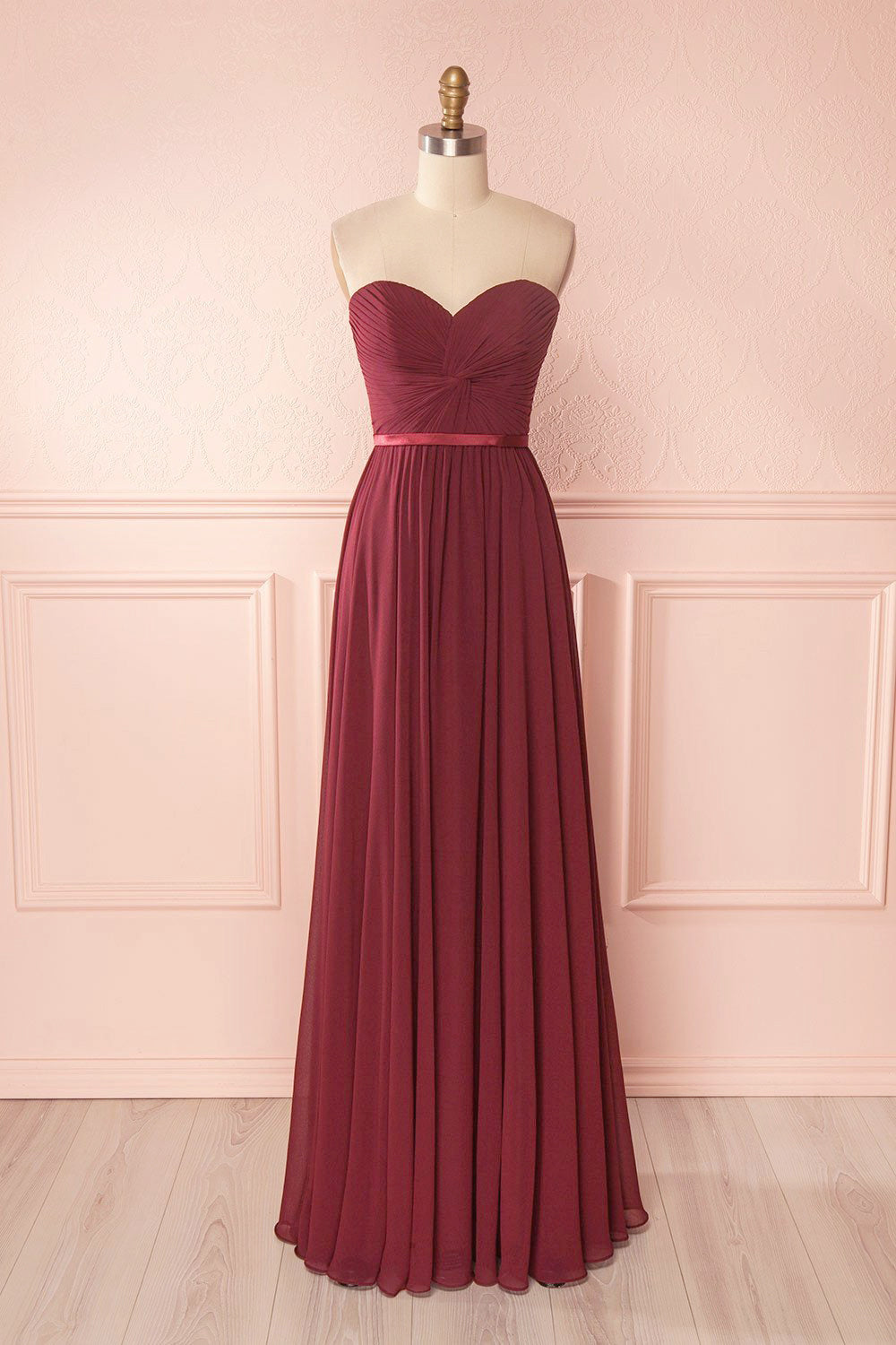 Myrcella Burgundy Corset Back Gown | Boudoir 1861 front view