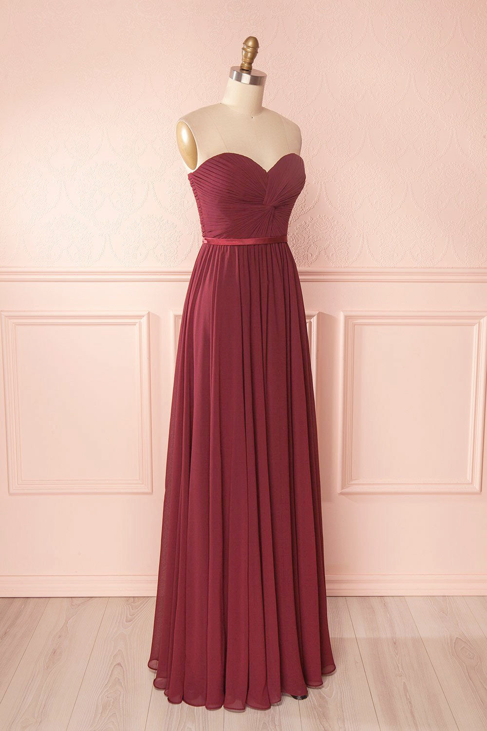 Myrcella Burgundy Corset Back Gown | Boudoir 1861 side view