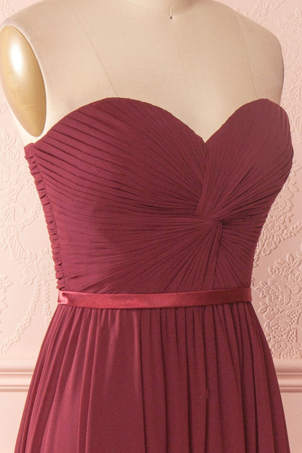 Myrcella Burgundy Corset Back Gown | Boudoir 1861 side close-up