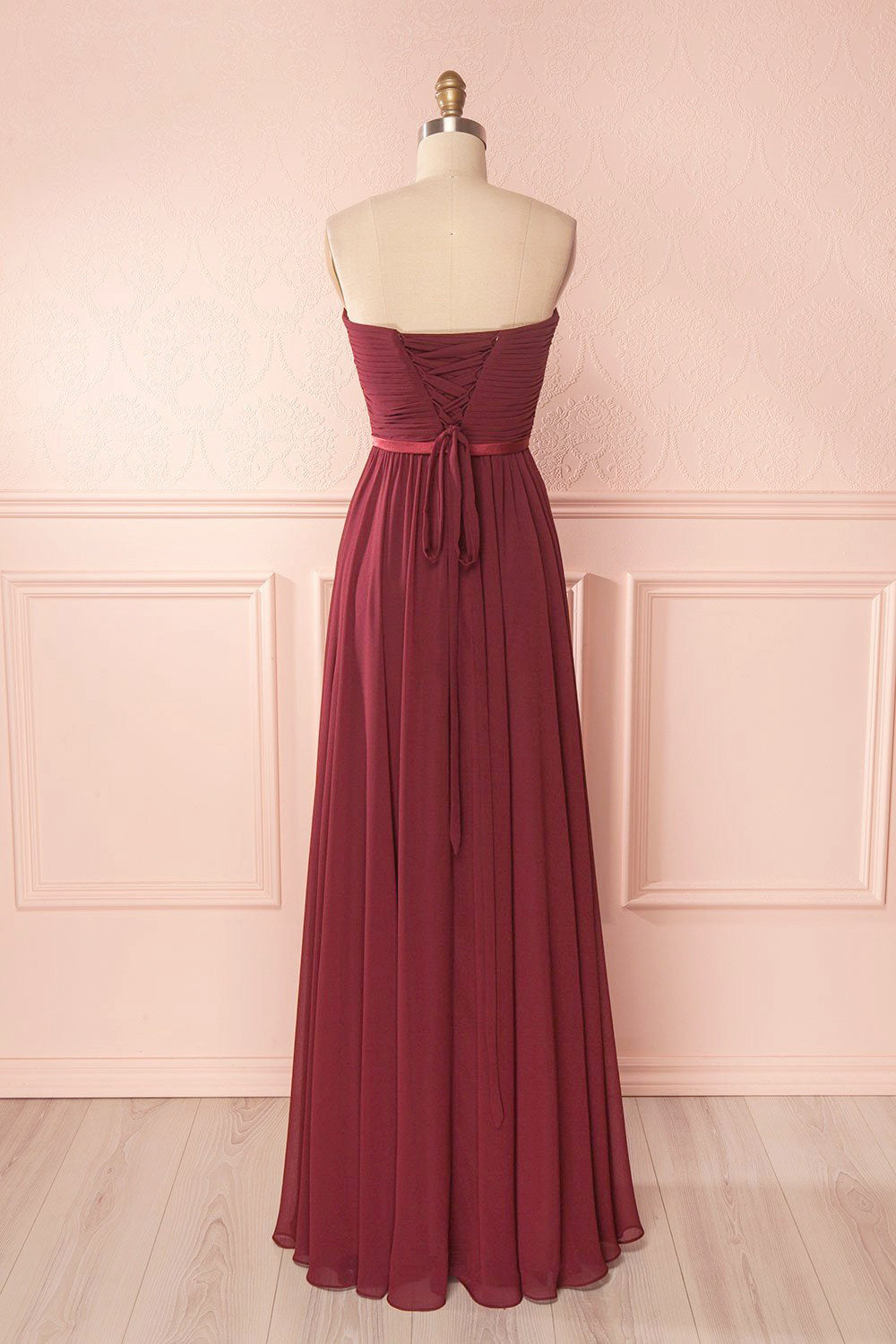 Myrcella Burgundy Corset Back Gown | Boudoir 1861 back view