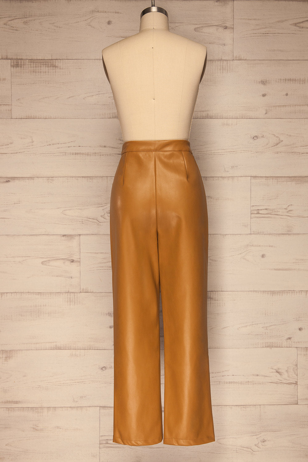 Naarden Ginger Brown Faux-Leather Pants | La petite garçonne back view
