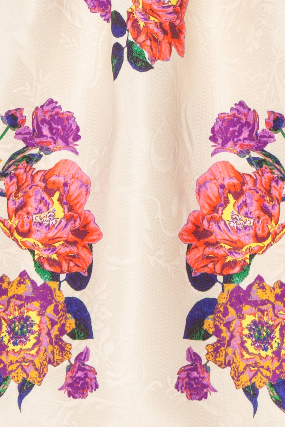 Nabilah Ivory & Colourful Floral Brocade A-Line Skirt | Boutique 1861