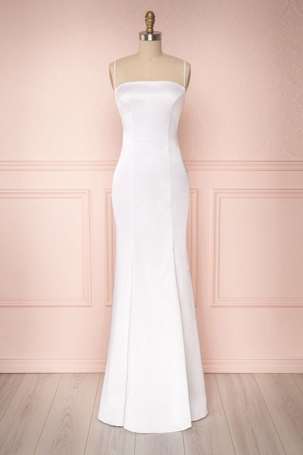 Naomie Ivory Silky Mermaid Gown with Slit | Boudoir 1861