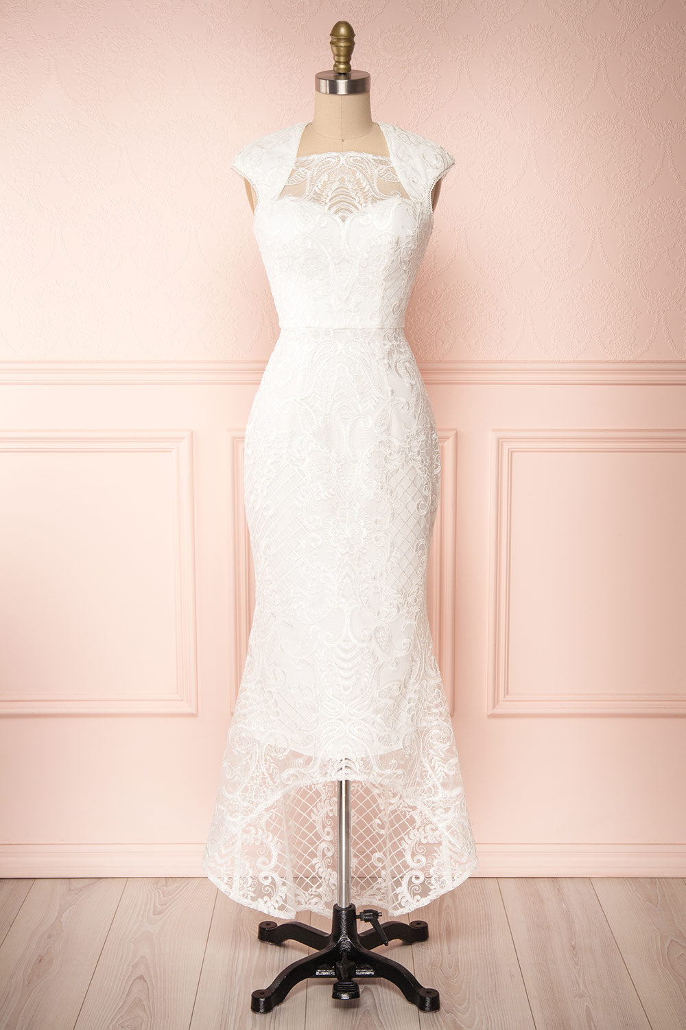 Narcissa White High-Low Mermaid Gown | Boudoir 1861