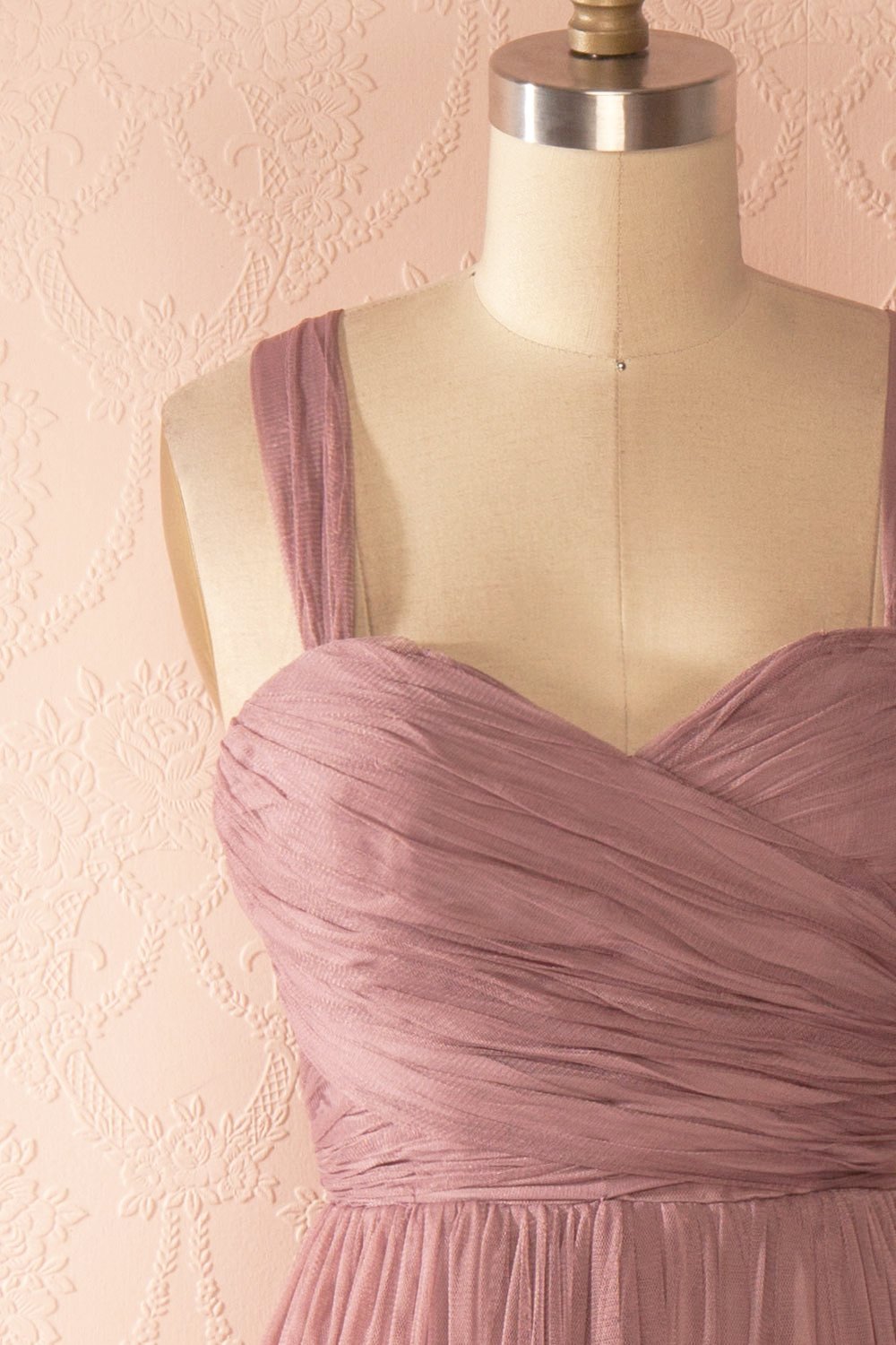 Nattie Mauve - Maxi purple tulle prom dress