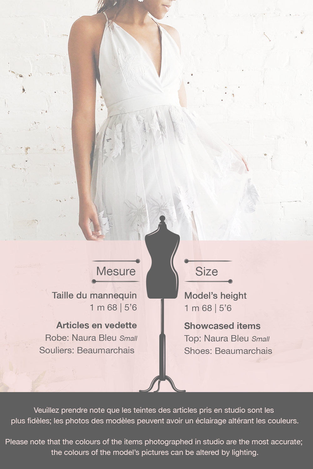 Naura Blue | Backless Floral Tulle Dress