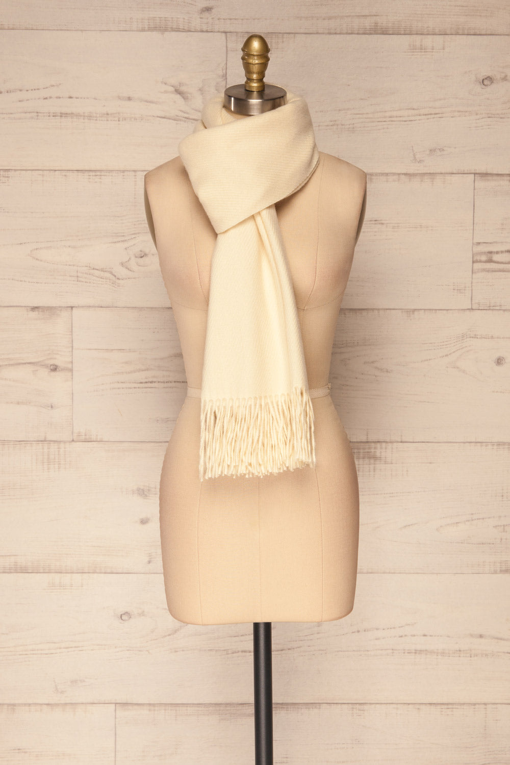 Neige Doree Beige Soft Knitted Scarf | La petite garçonne knot