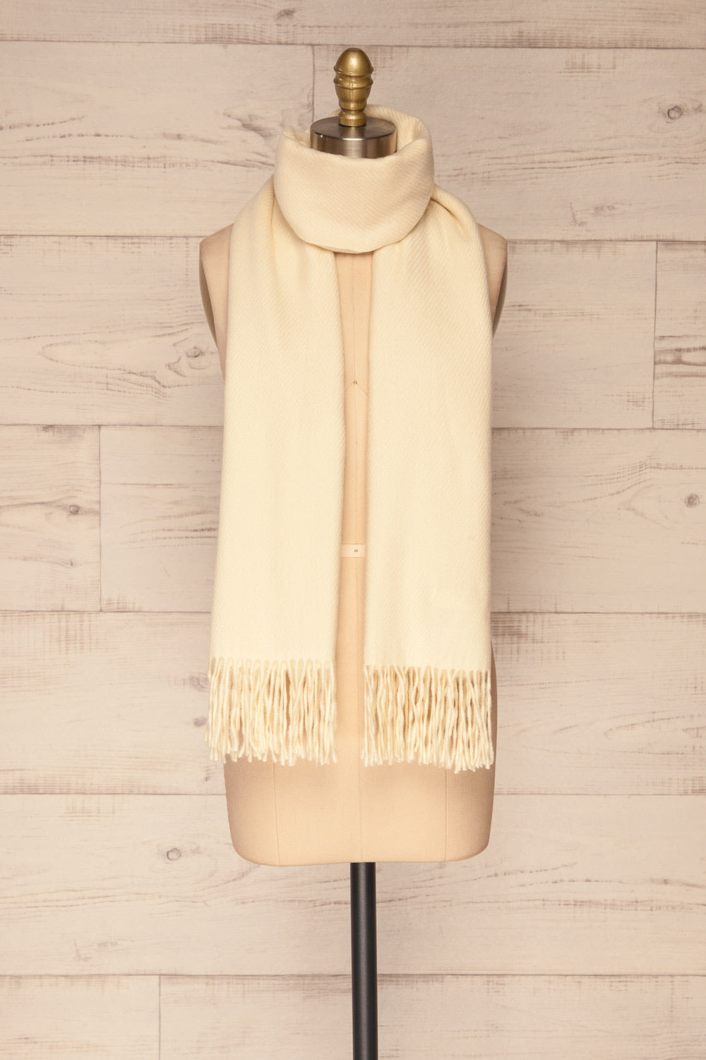 Neige Doree Beige Soft Knitted Scarf | La petite garçonne around