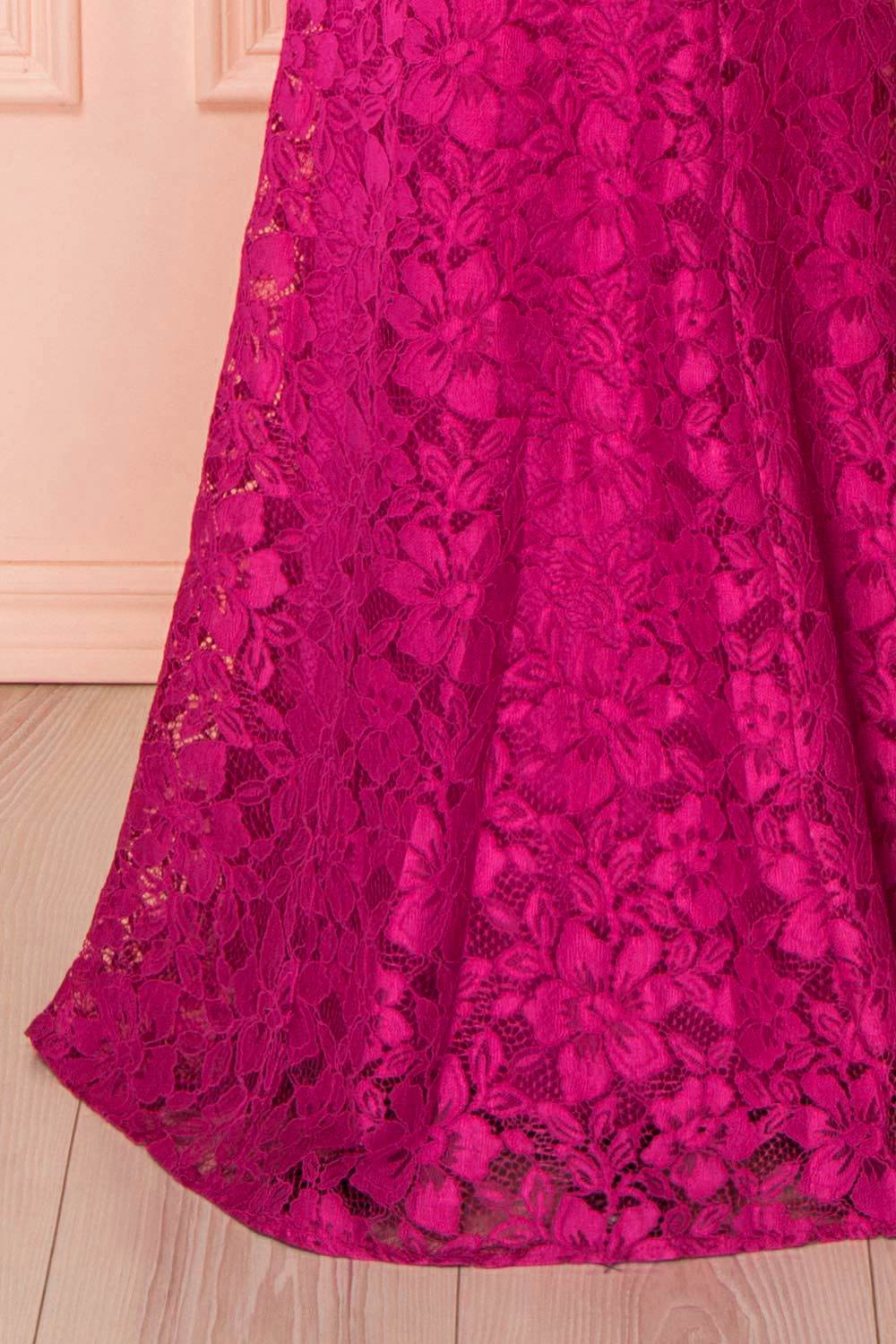 Nelliel Magenta Lace Halter Mermaid Gown | Boudoir 1861