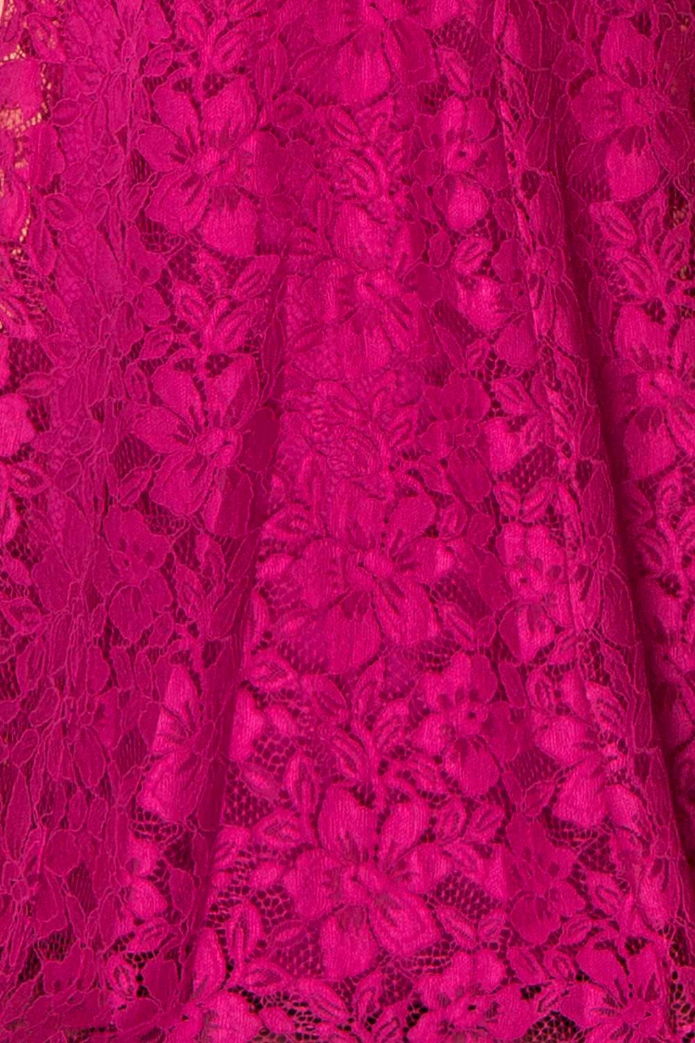 Nelliel Magenta | Lace Halter Gown