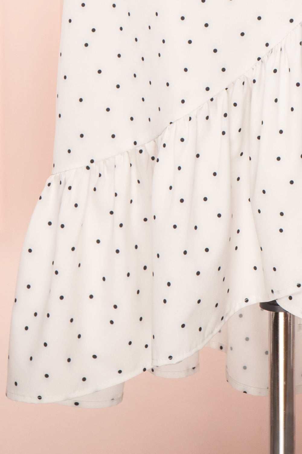 Nimfea White Polka Dot Ruffled Skirt | Jupe Midi | Boutique 1861 skirt close up