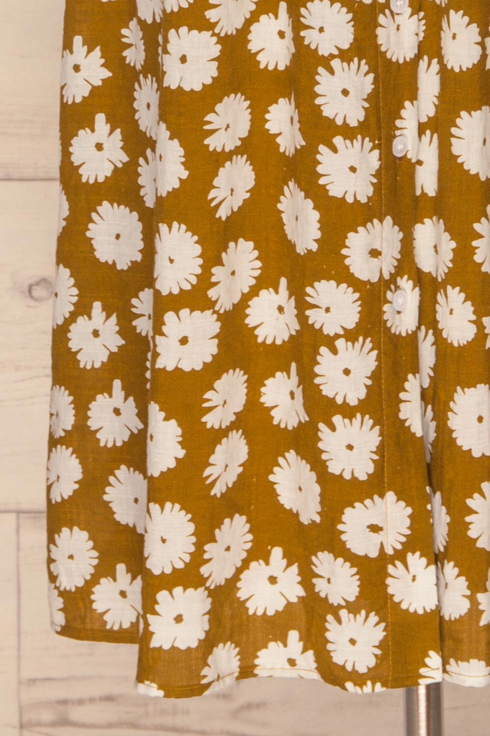 Ninette Khaki Floral Midi Dress skirt | La petite garçonne