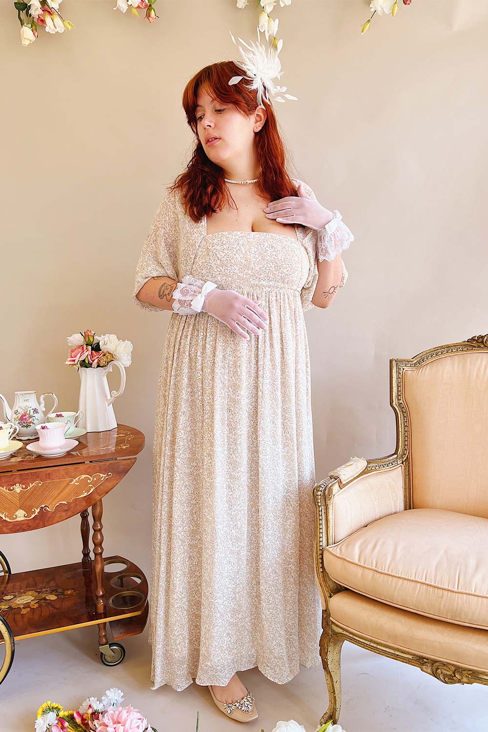 Ninon Patterned Square Neck Maxi Dress | Boutique 1861