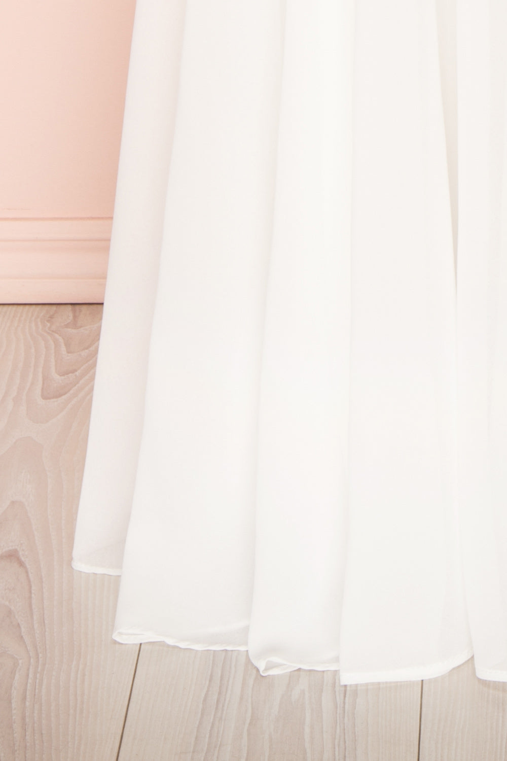 Norhai Ivoire Ivory Chiffon Off-Shoulder Gown | Boudoir 1861 bottom close-up