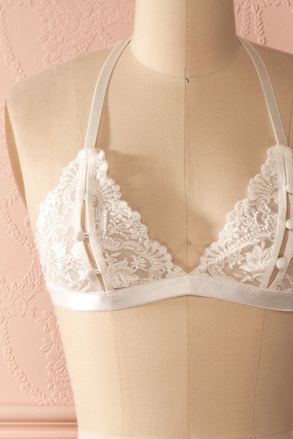 Norianne - White lace halter bralette