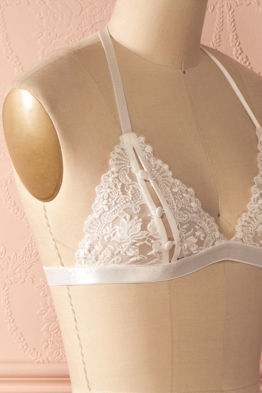 Norianne - White lace halter bralette