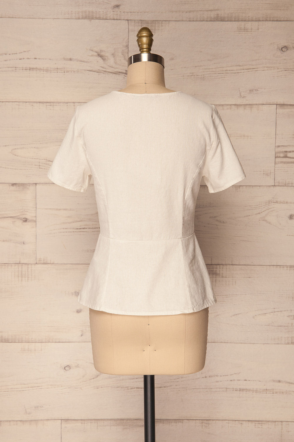 Nuoro Neige White Button-Up Peplum Shirt | La Petite Garçonne 5