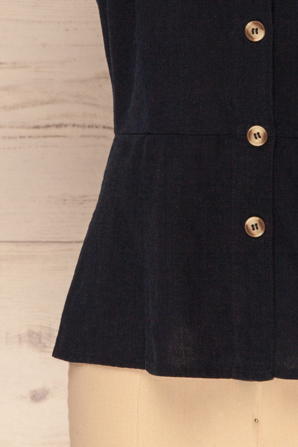 Nuoro Océan Navy Button-Up Peplum Shirt | La Petite Garçonne 7