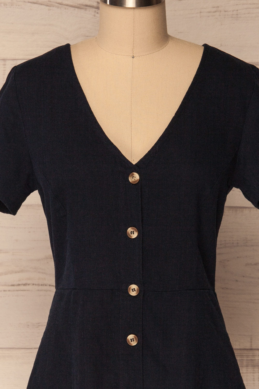 Nuoro Océan Navy Button-Up Peplum Shirt | La Petite Garçonne 8